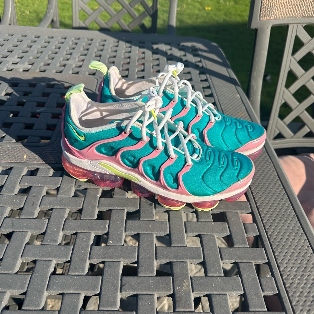 Vibrant Teal and Pink Sneakers